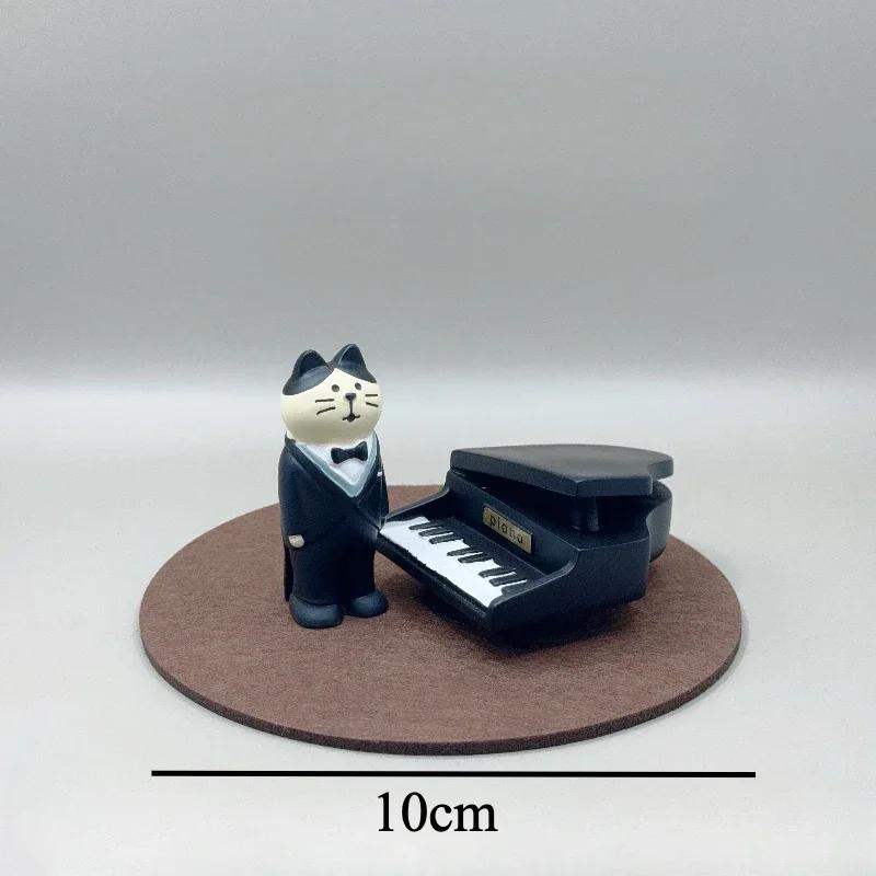 

Lovely Pianist Cat Resin Ornaments Kitten Series Kawaii Room Decor Christmas Decorations Creative Friends Gifts Wholesales 2025