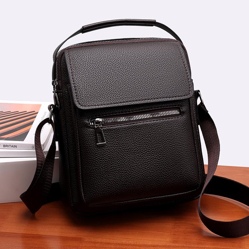 Business Shoulder Bag Men's Crossbody Bag Handbag PU Messenger Bag