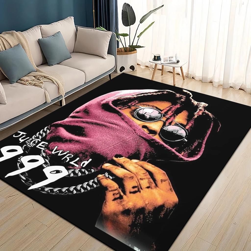 HD Juice WRLD 999 3D Legend Rapper Star Rug Carpet for Living Room Bedroom Home Decor,kids Play Non-slip for Sofa Doormat