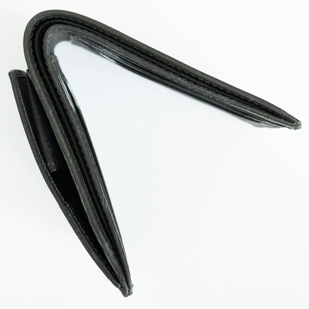 His Factory Bifold Wallet (with Coin Purse) Pueblo Genuine Leather, Handcrafted In Japan, Gift (Black)
