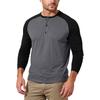Men's Casual Solid Color Buckle Quick Dry Shoulder  Long Sleeved