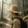 Wide Brim Sun Protection Bucket Hat Breathable Sun Hat Bucket Hat Mountaineering Cap  Vacation Wear