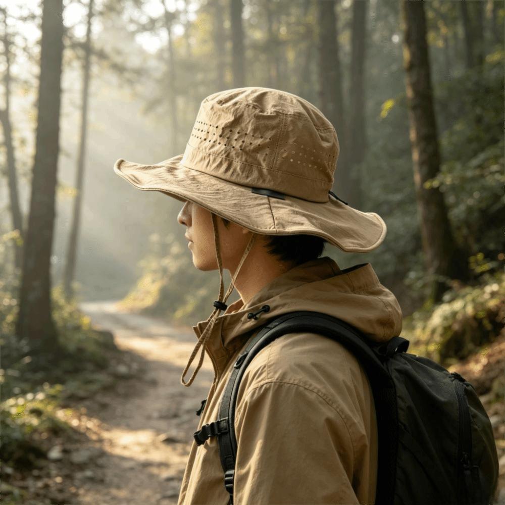 Wide Brim Sun Protection Bucket Hat Breathable Sun Hat Bucket Hat Mountaineering Cap  Vacation Wear