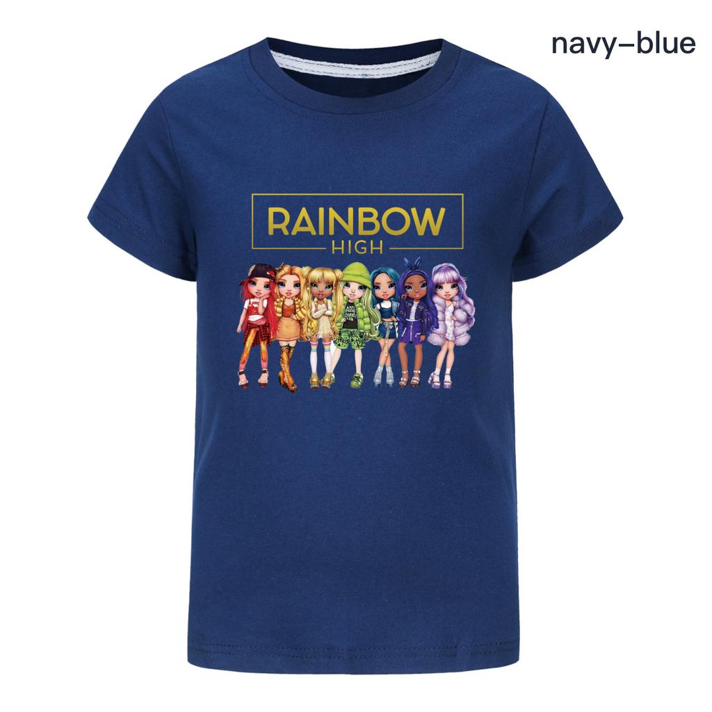Fantasy Friends Rainbow High T-Shirt Kinder Sommerkleidung Mädchen Kurzarm Oberteile Kleinkind Junge Mode Streetwear Kinderkleidung