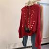 Maillard Mohair Sweater for Women In Winter with Lazy Wind Soft Waxy Thickened Tea Style Chic Knitted Top
