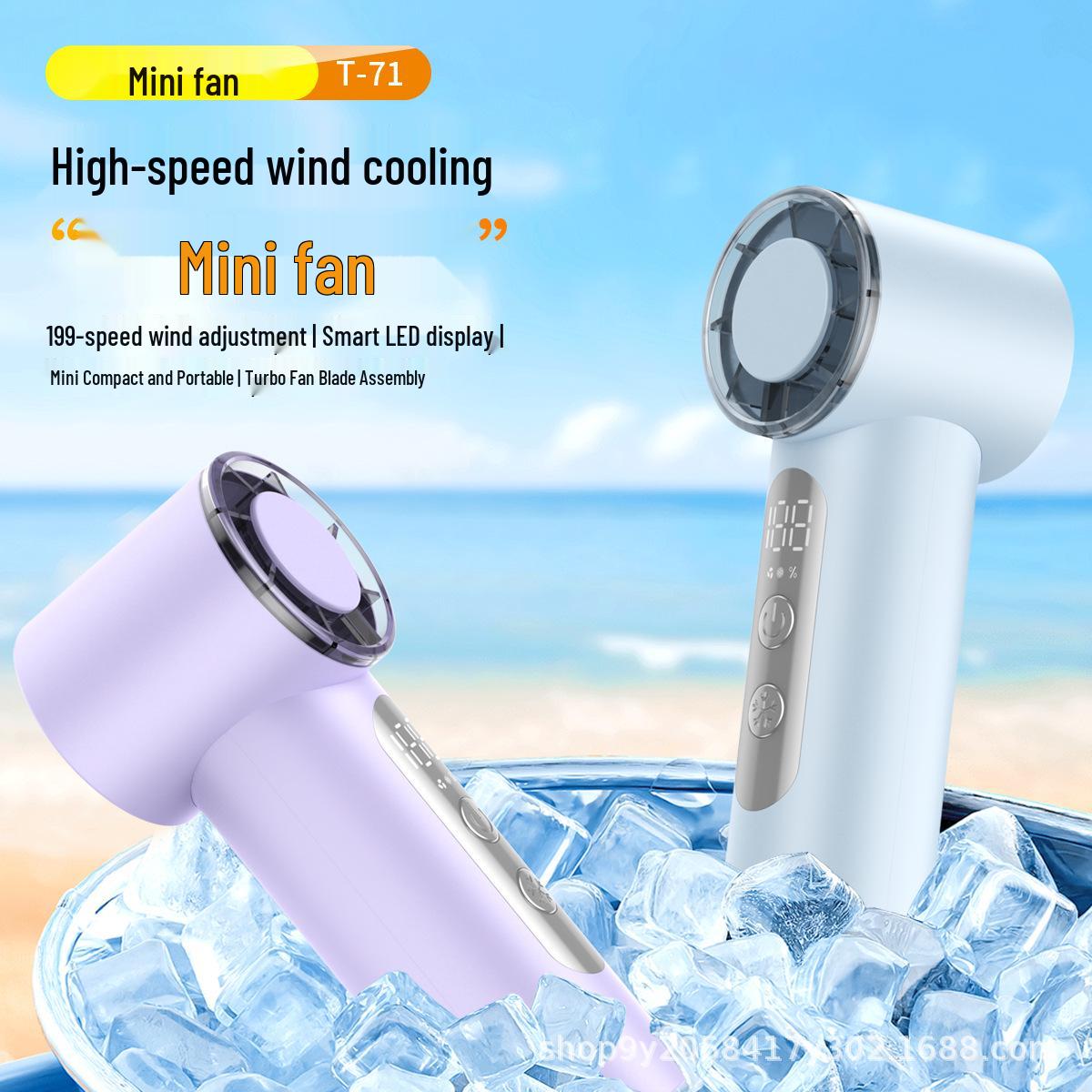 T71 Smart Handheld Fan: Long-Lasting Battery, High-Speed Cooling, Portable & Powerful T71 High-Speed Fan [Pink]