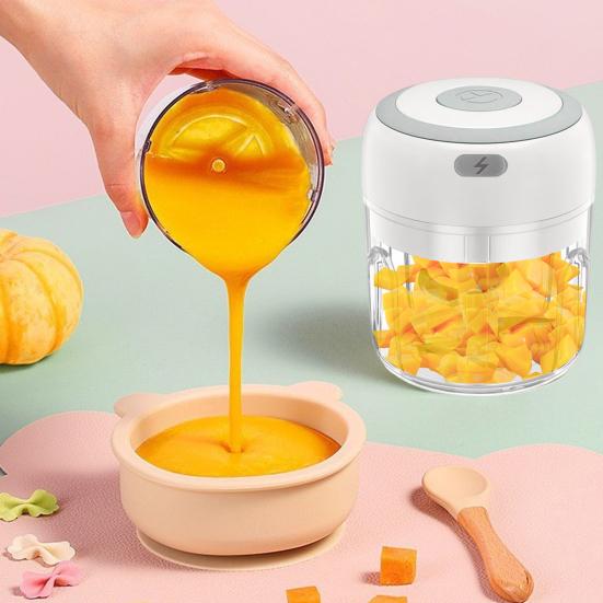 Yousheng Rechargeable Garlic Chopper 100/250ml Mini Food Processor for Vegetables Fruits Nuts Meat One-Button Operation Garlic Clay Machine