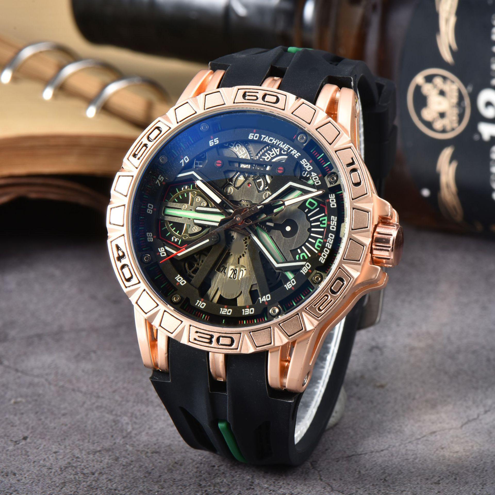 

2025 Новые деловые повседневные часы с большим циферблатом, шестистрелочные многофункциональные кварцевые часы, персонализированные мужские часы с гравировкой