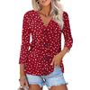 Women's Fashion Casual Print Button-down Shirt 3/4 Long Sleeve Tops