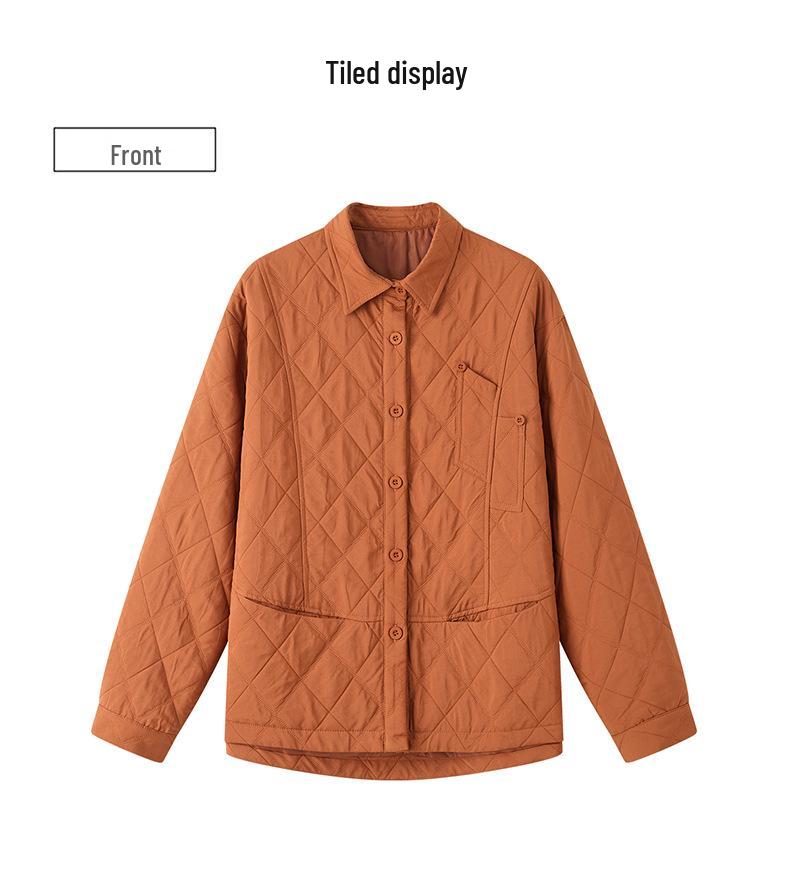 2024 Early Autumn Quilted Lapel Coat - Long Sleeve, Versatile, Slimming, Short Outerwear for Women