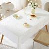 Lace Cotton Dining Square Tablecloth White Printed Tea Table Cloth with Wavy Edges European Rectangular Knit Background Fabric
