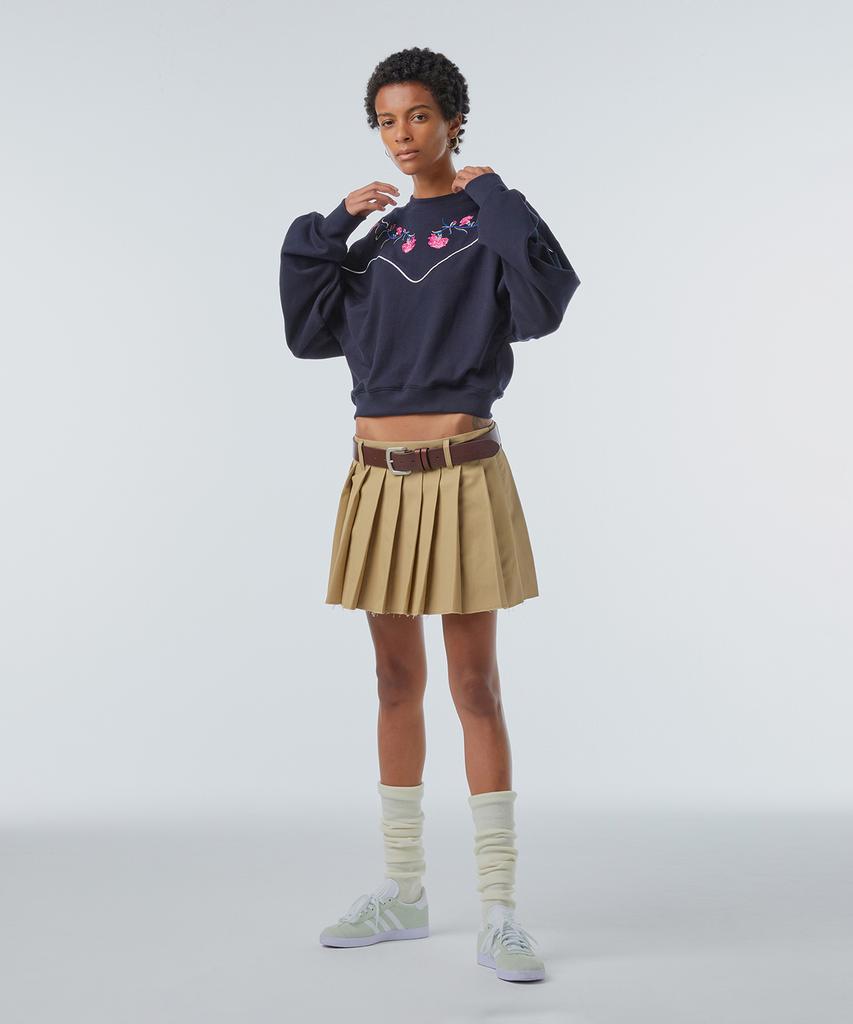 INSTANTFUNK Low-Rise Pleated Skirt - Beige