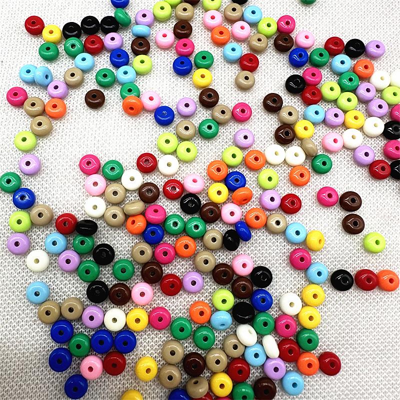50pcs 8mm Acrylic Colored Flat Round Abacus Beads DIY Handmade Beads Accessories Spacer Beads Material Jewelry Accessories
