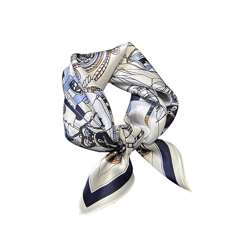 100% Silk Scarf Women Mulberry Headband Spring Square Fashion Print Hair Foulard Female Lady Shawl Wraps Hijab Bandana Scarves