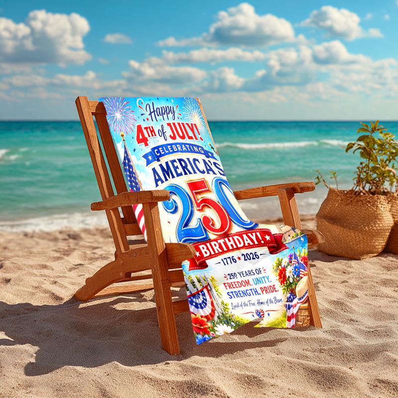 1pc July Th Celebration Cartoon Quick Dry Microfiber Bath Towel for Swimming Surfing Camping Unisex Holiday. SJT720152