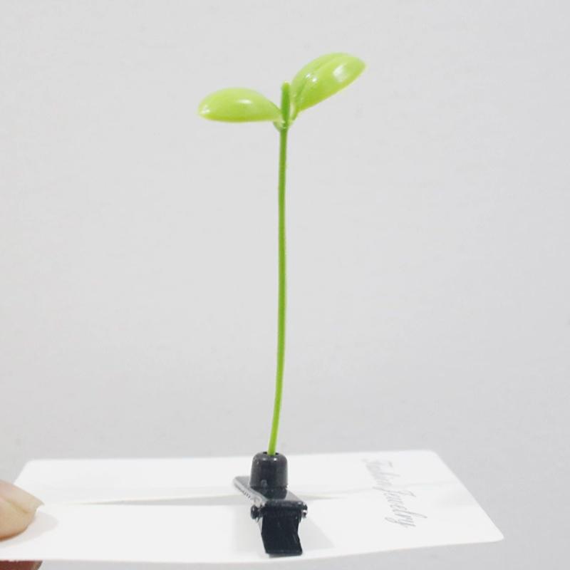 

5-100pcs Small Grass Hairclips Cute and Funny Bean Sprouts Small Hairclip Green Bean Sprouts Headband Clips 5PCS