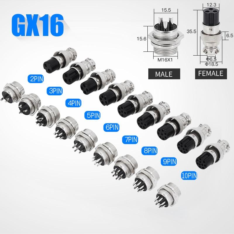 5/10/100Set GX12 GX16 GX20 2 3 4 5 6 7 8 9 10 12 14 15 Pin Docking Aviation Plug Socket Circular Connector