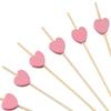 100Pcs Heart-Shaped Bamboo Cocktail Picks