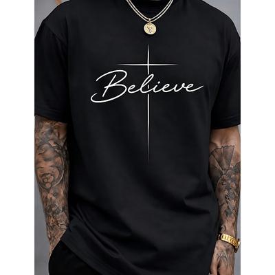 European Size Men's Pure Cotton Casual T-shirt In Plus Size,Sports Short Sleeved Round Neck Top, T-shirt with Humorous Patterns,Suitable for Christmas