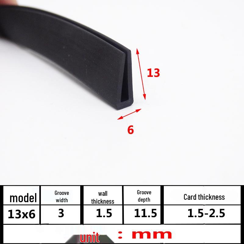 U-Shaped Rubber Anti-Collision Edge Seal Strip for Glass and Steel Plates