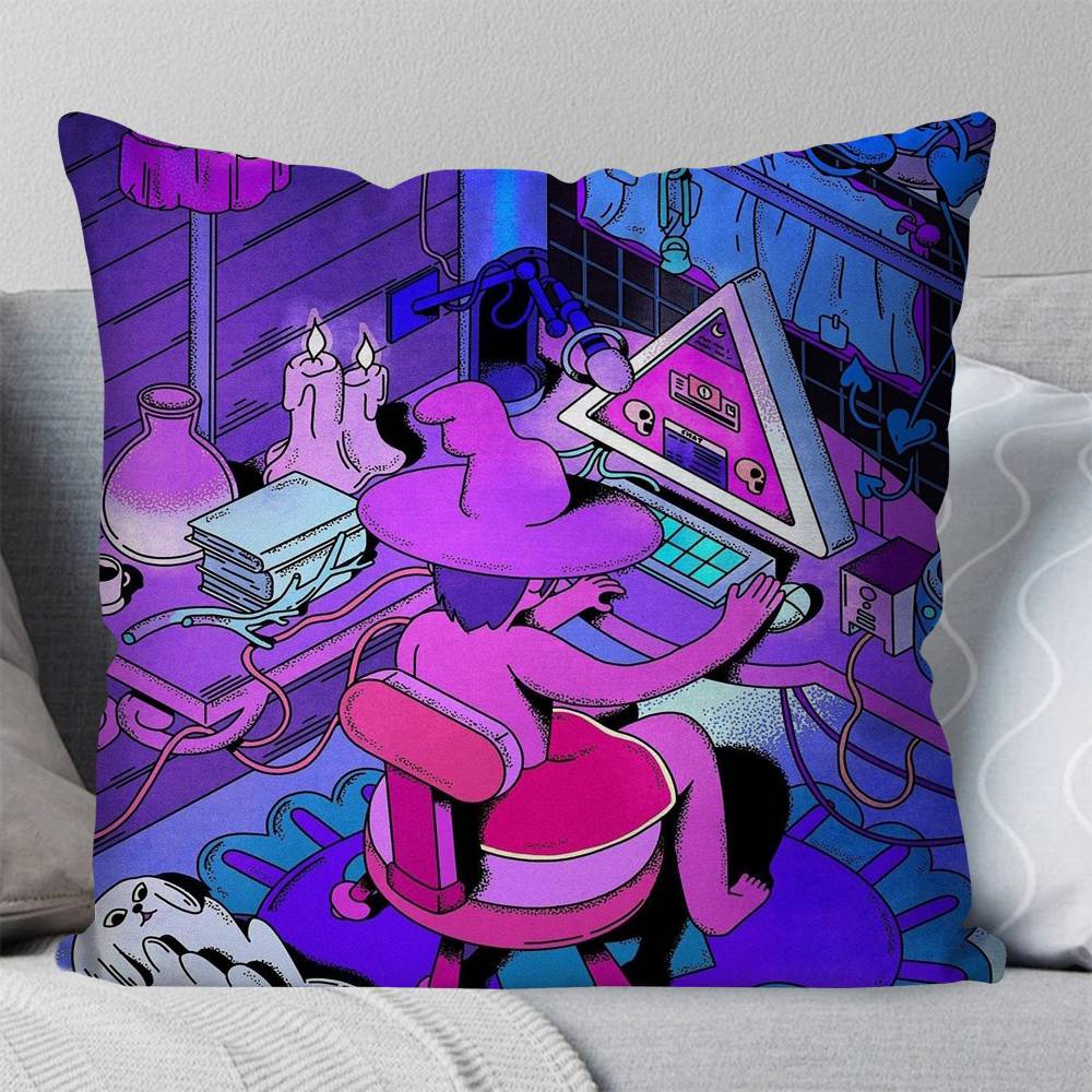 The MMidnight GGospel Anime Pillow Case Fashion Square Pillowcase Bedroom Sofa Room Ins Decoration Leisure