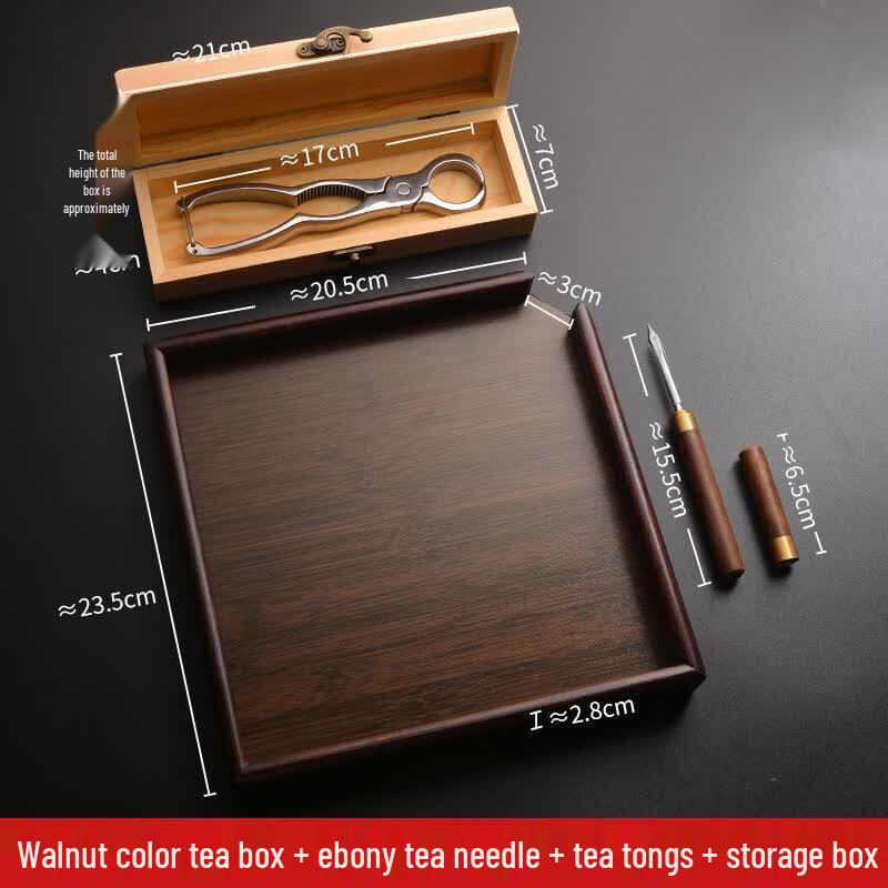 Solid Wood Puerh Tea Cake Storage & Tool Set