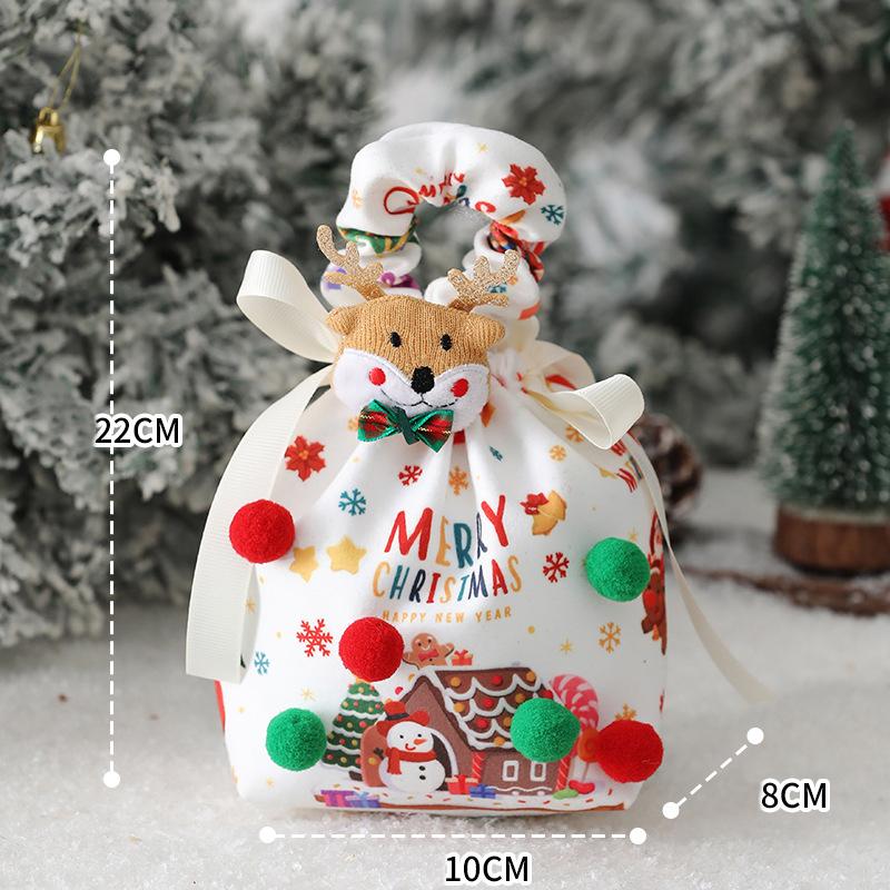 Sac d'emballage pomme de la veille de Noël Sac cadeau pomme de la paix Bonbon portable pour enfants Sac cadeau 2025
