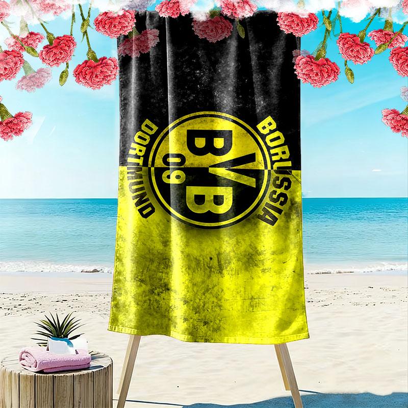 Borussia Dortmund Print Beach Towel, Large Soft Quick Dry Towel for Beach Camping Swimming