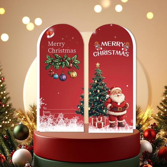 Christmas Greeting Card Set Foldable Cards with Stickers & Envelopes Handwritten Style Design Card for Holiday Wishes