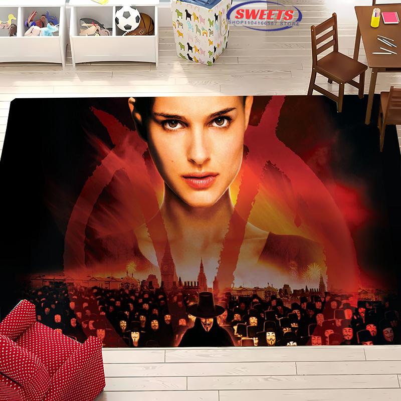 V for Vendetta Carpet! Bedroom Floor Mat, Living Room Bed Mat, Non-slip Exquisite Home Decoration, Durable Machine Washable Rug