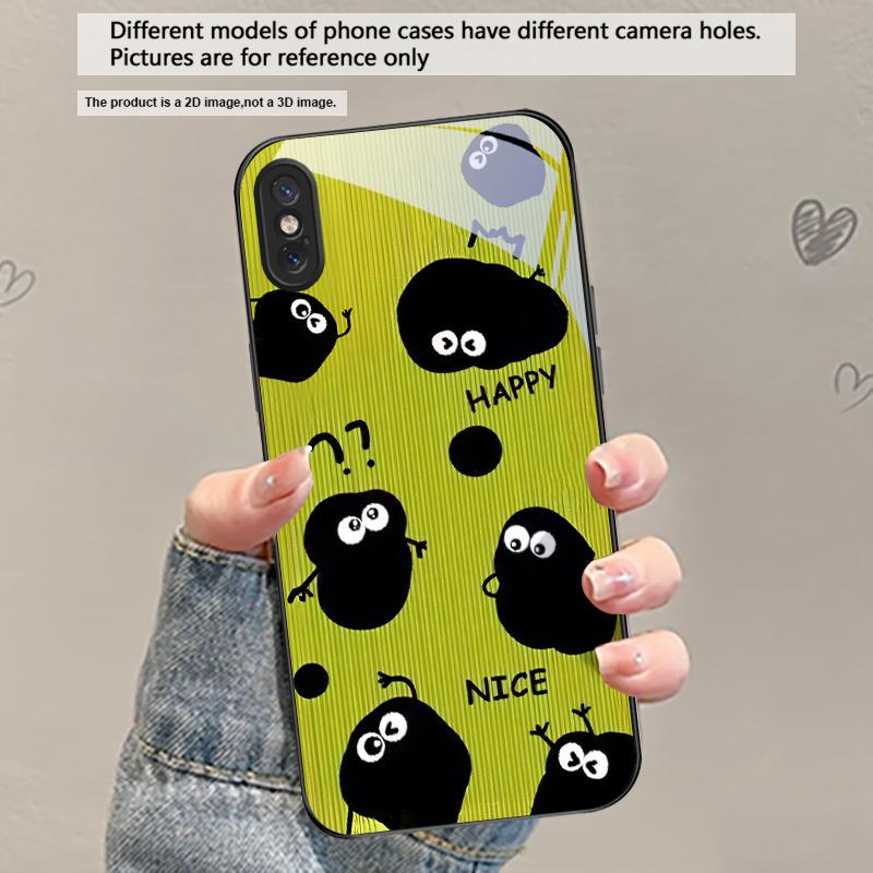 

Funny hand drawn style For iPhone 17 Air 16 E 15 Plus 14 Pro Max 13 12 mini 11 5 6 7 8 Plus XR XS Max SE Black Glass Phone Case iPhone 6
