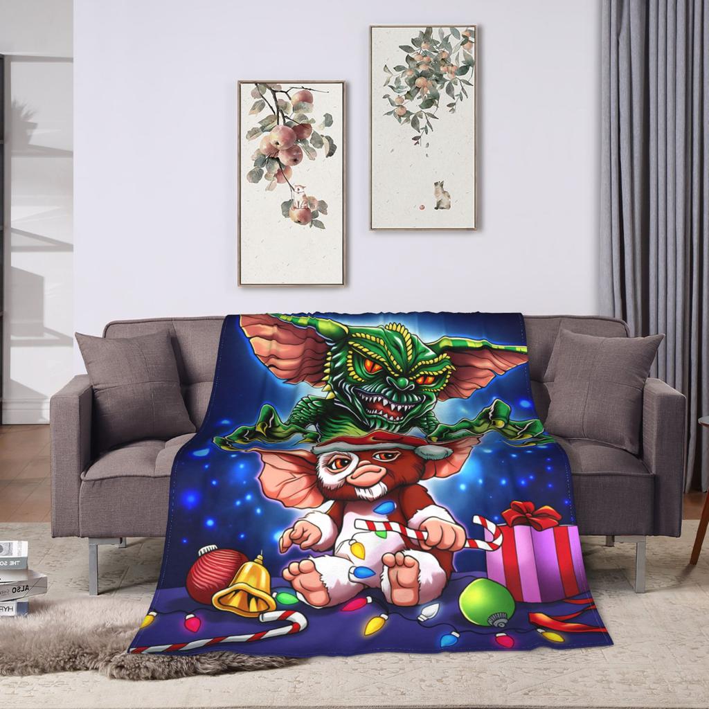 Christmas Horror Movie   Warm Blankets G-Gremlins Gizmo Camping Plush Bedding Throws Home Decor Flannel Bedspread Sofa Bed Cover