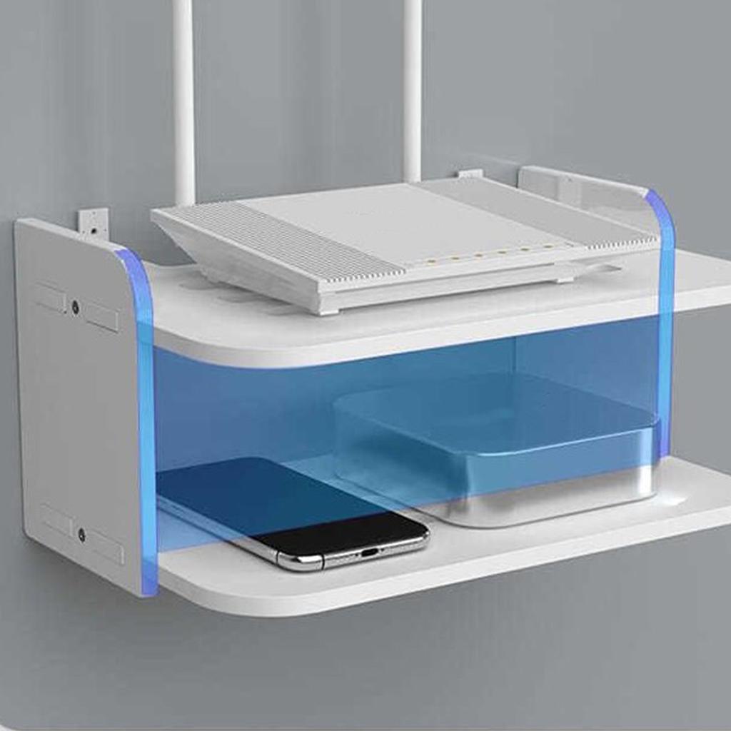 Router Shelf Wall Mount Punch Free WiFi Storage Set Top Box Stand for Living Room Bedroom