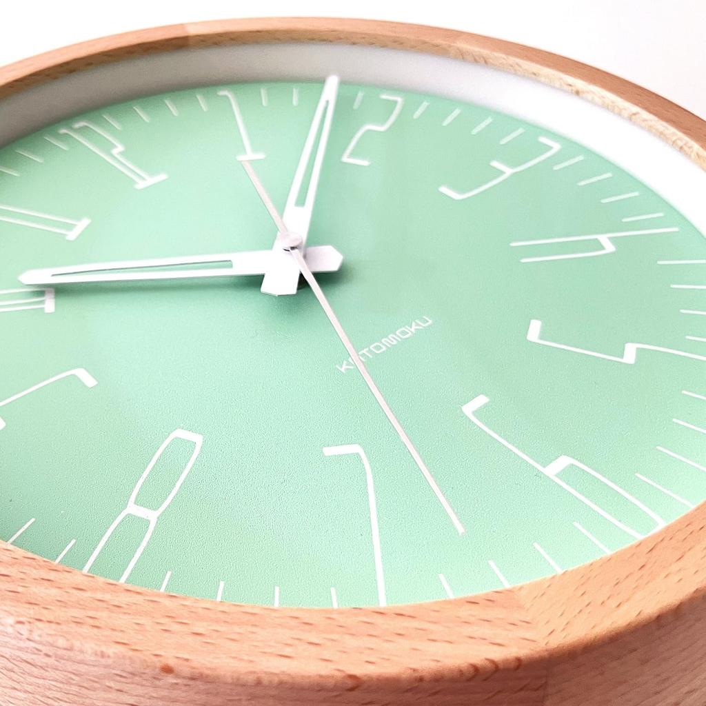 KATOMOKU Muku Clock 21 Light Green Wall Clock with Continuous Second Hand Radio km-141LGRCS 278mm (SKP Clock)