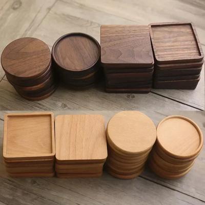 1PCS Wood Placemats Coasters Tea Coffee Cup Pad Decor Durable Heat Resistant Square Round Drink Mat Bowl Teapot Holder 88cm