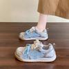 Fashion Women's Casual Shoes Round Toe Lace-up Flat Sole Mesh (Air Mesh) Women's Sports Shoes Dress Sport Fashion Zapatillas De Mujer