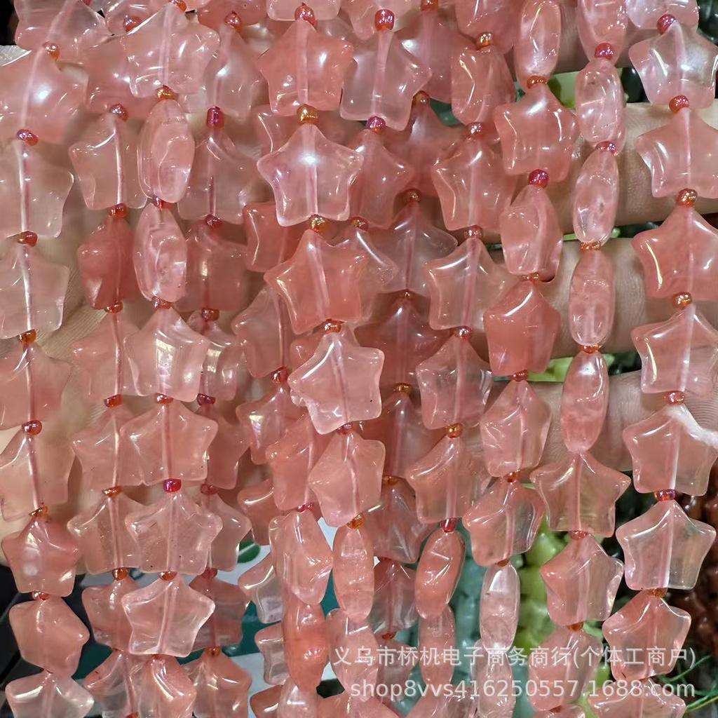 Cross-border Hot-Selling: 15mm Star, Tiger Stone, Red Agate, White Crystal, and Other Natural Stone Beads for DIY Jewelry Accessories