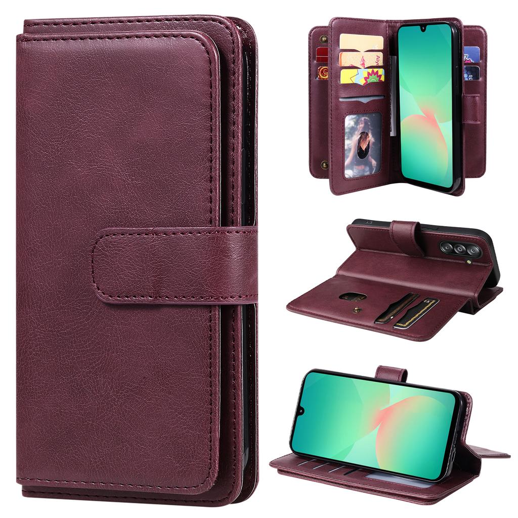 For Samsung Galaxy A17 5G/A17 4G/A26 5G/A16 5G/A16 4G Leather Case with 10 Card Holder Phone Cover Stand