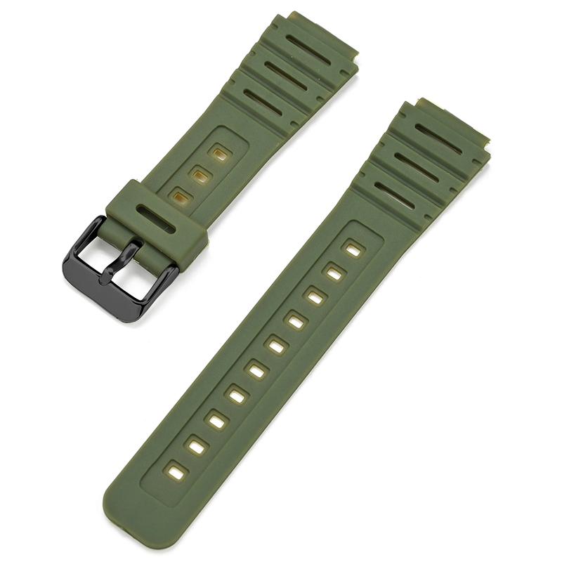 18mm Uhrenarmband für F108W F91 F94 F84 F105 AE1200 Weiches Harz Uhrenarmband Dornschließe Armband konvexer Ansatz Sport wasserdicht str