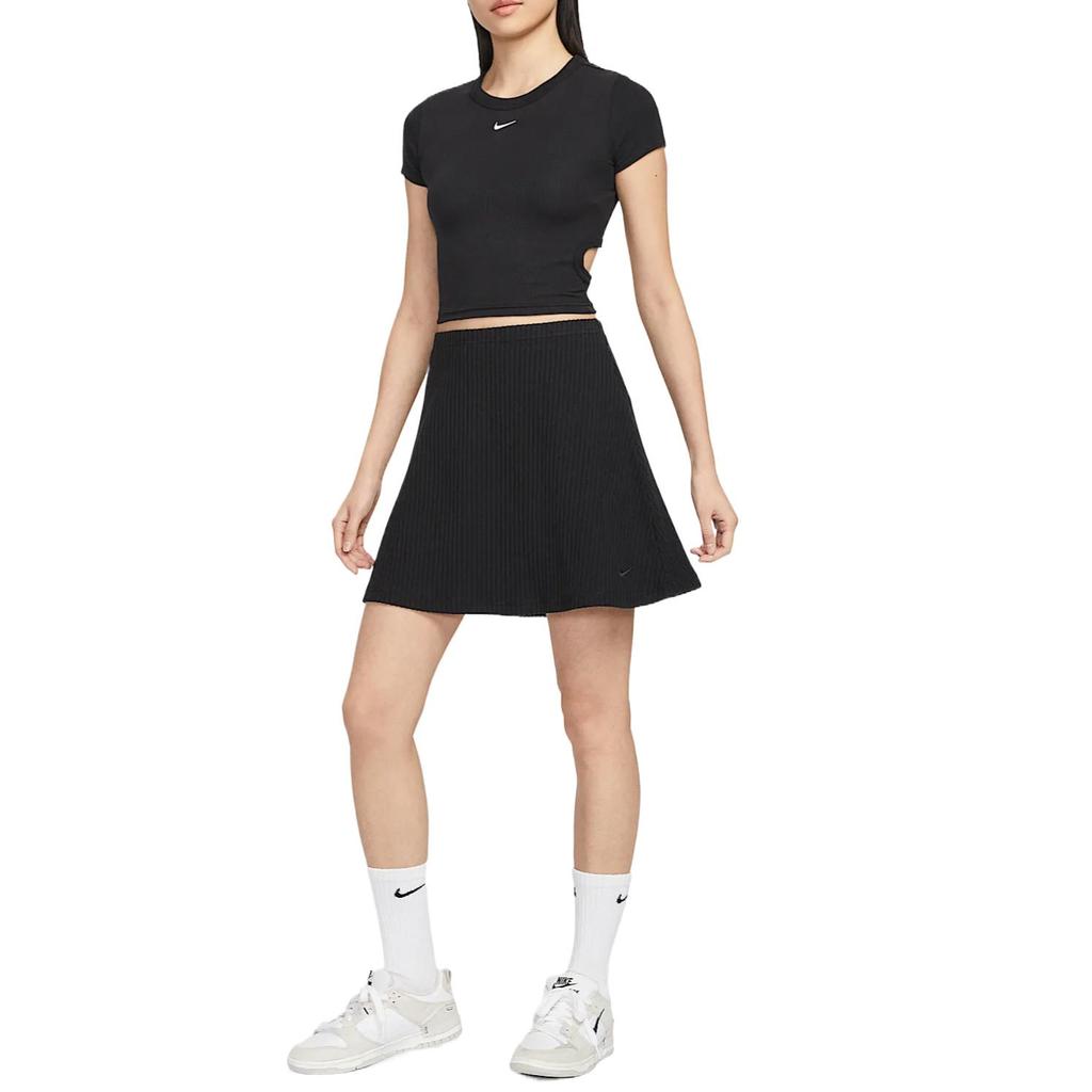 Nike Swoosh Comfortable Versatile Skin-Friendly Fashion Casual Skirt Women Skirts Black HJ1840-010