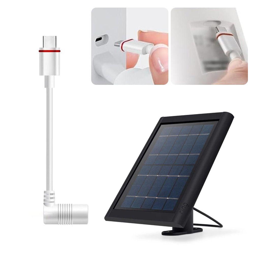 DC to Type-C Cameras Adapter USB-C Adapter for Ring Solar Panel Outdoor Cameras