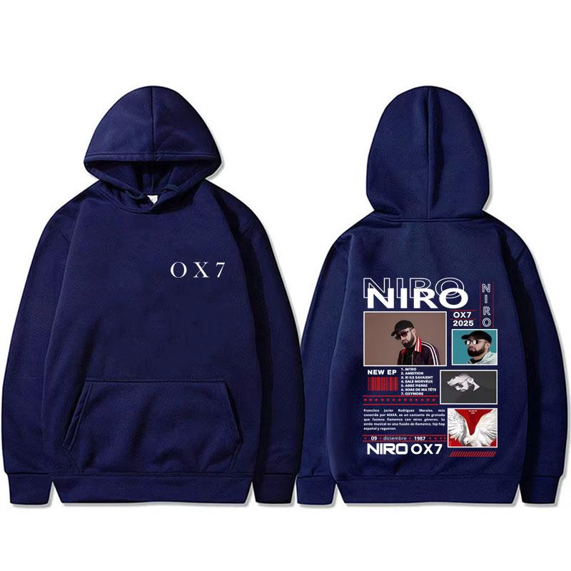 Rapper Niro OX7 Album Grafikdruck Hoodie Herren Damen Hip Hop Mode Popmusik Streetwear Männlich Vintage Lässig Übergroße Hoodies