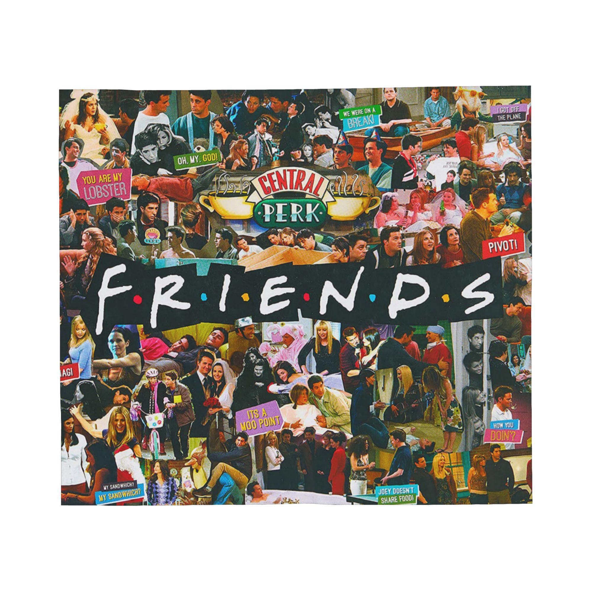 Happy Adults Toys Unisex Friends Tv Show Collage Knitted Blankets Flannel Rachel Monica Warm Throw Blanket For Airplane Travel Bed Rug