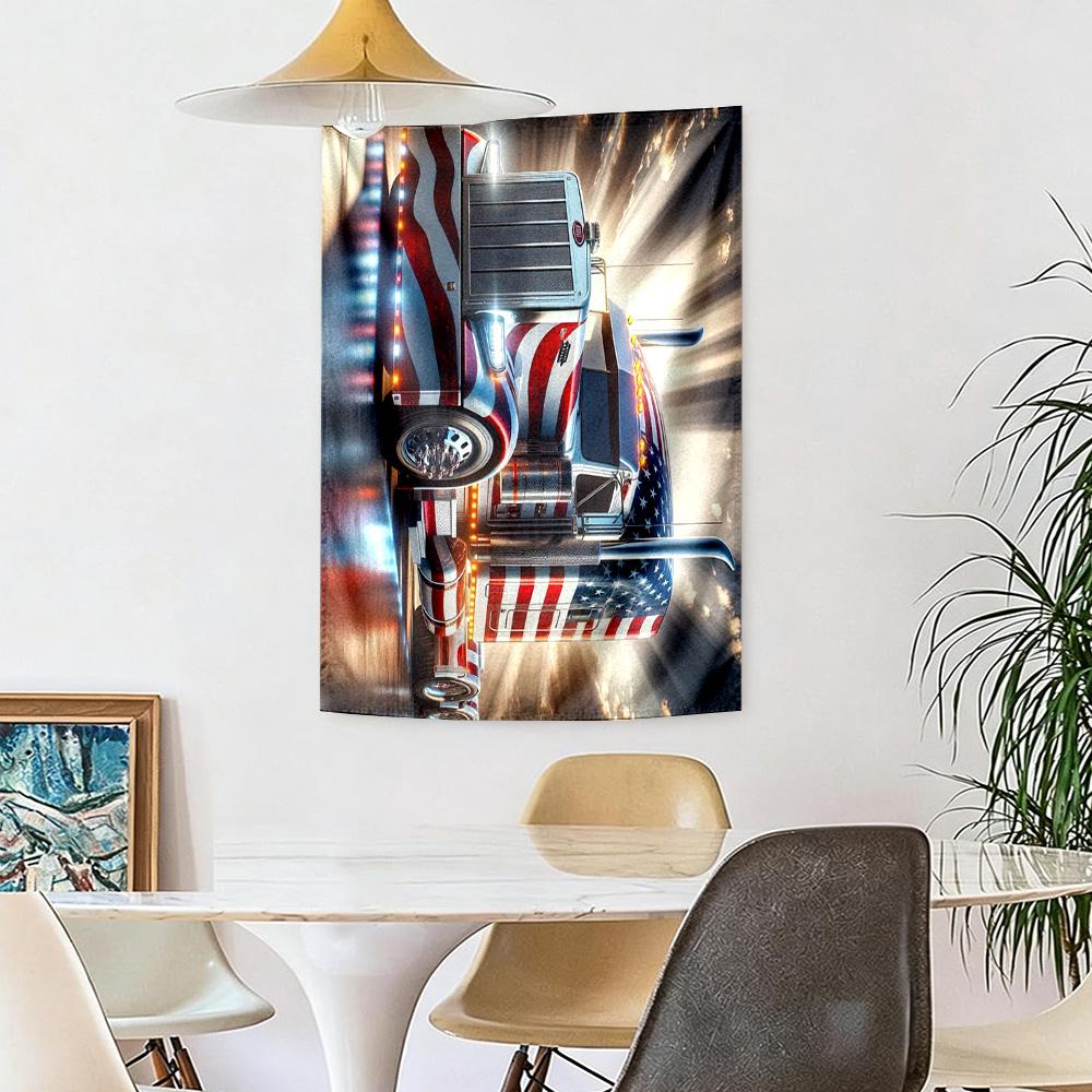 Kw Heavy Trucks Wall Decor Tapestry Art For Pet Memorial Birthdaywedding Party Backdrop Family Gift