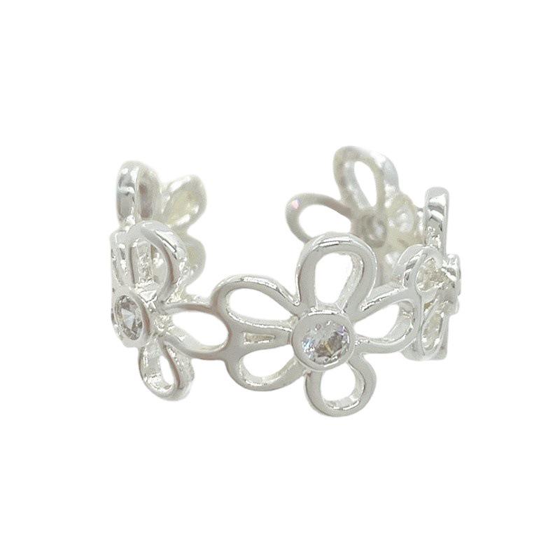 Adjustable Open Ring: Fashionable Hollow Flower Petal Design for Women