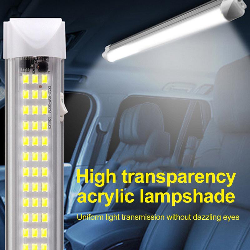 1/2Pcs 108LED Car Interior Lamp White Strip Light Bar Reading On/Off Switch Van Cabin Lorry Truck Camper Boat Caravan RV 12V 24V