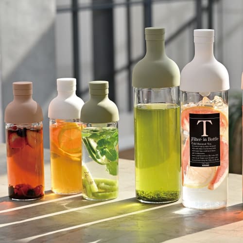 Sticlă cu filtru HARIO Capacitate practică 750 ml Verde fumuriu Fabricat în Japonia Cadou FIB-75-SG