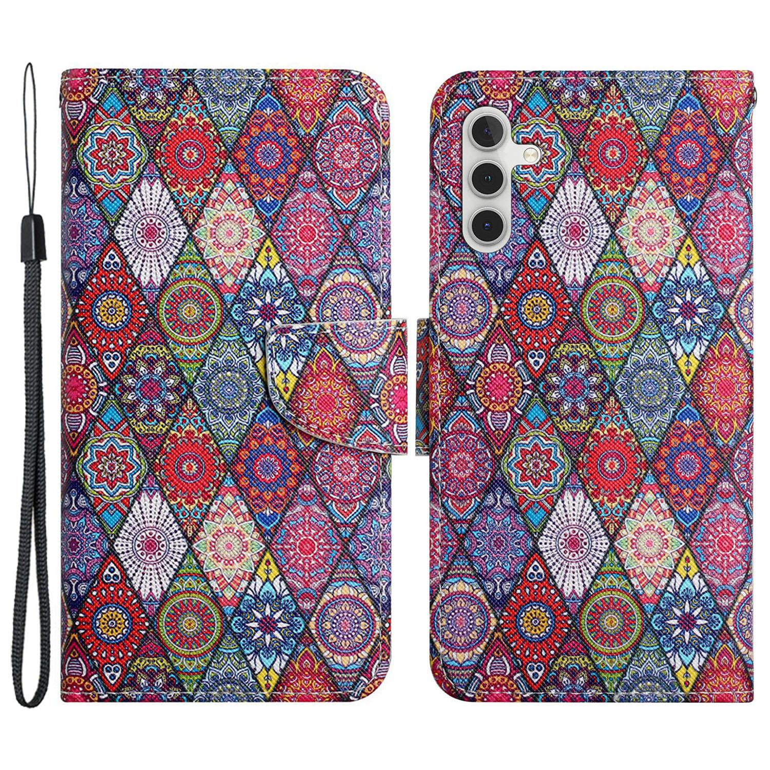 

Leather Phone Case for Samsung Galaxy A05s 4G Pattern Print Design Flip Cover Kaleidoscope