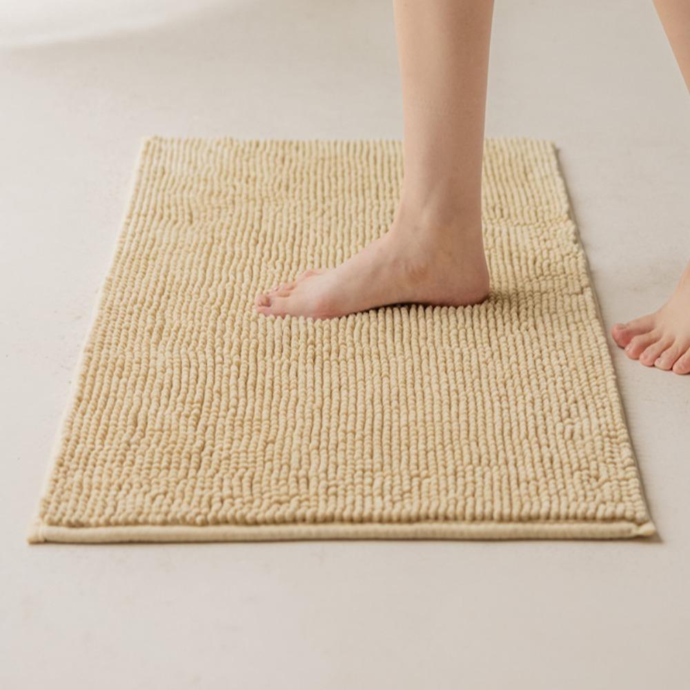 Absorbent Bath Rug Non-slip Living Room Carpets Household Chenille Bathroom Mat  Bedroom