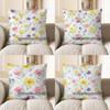 Home Decor Colorful Floral Watercolor Pattern Pillow Cover Pattern Cushion Cover Suitable For Sofa Bedroom Car Pillow Cover